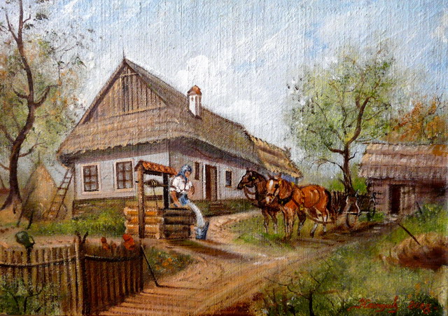 Žena pri studni (50x35) PREDANÉ