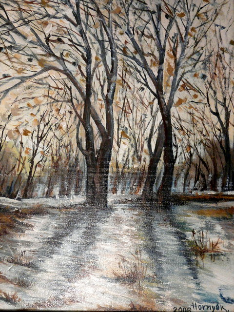Zima v lese (27 x 36) PREDANÉ